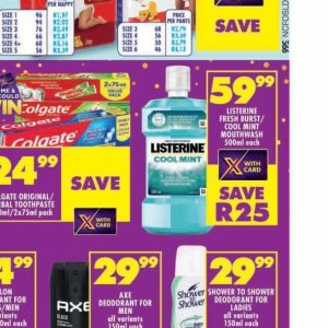 Mouthwash listerine  at Shoprite