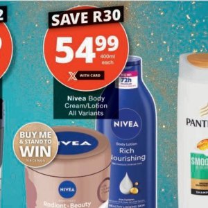 Body cream nivea  at Checkers