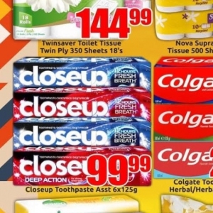 Toothpaste at Three Star Cash and Carry