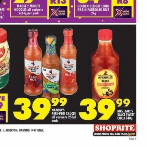 Sauces at Shoprite