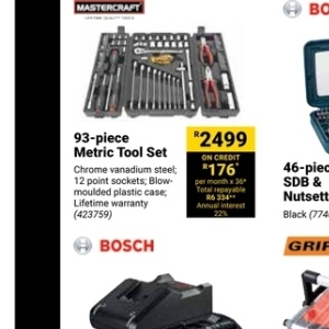 Tool set at Builders Warehouse