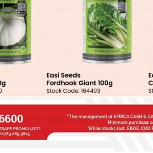 Seeds at Africa Cash and Carry