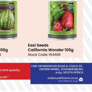 Seeds at Africa Cash and Carry