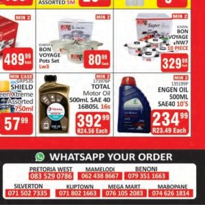 Engine oil at Kit Kat Cash&Carry