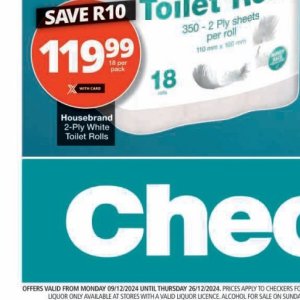 Toilet rolls at Checkers