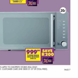 Microwave oven at Shoprite