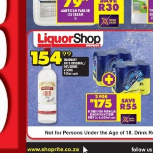 Vodka smirnoff  at Shoprite