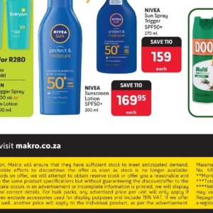 Sunscreen lotion at Makro