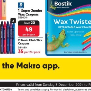 Wax crayons at Makro