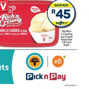 Ice cream at Pick n Pay Hyper