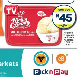 Ice cream at Pick n Pay Hyper