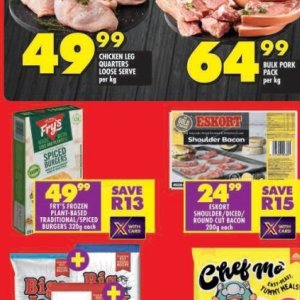 Spiced burgers at Shoprite