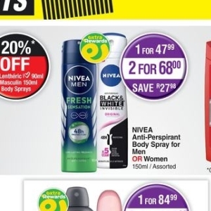 Body spray nivea  at Dis-Chem Pharmacies