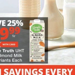 Almond milk at Checkers