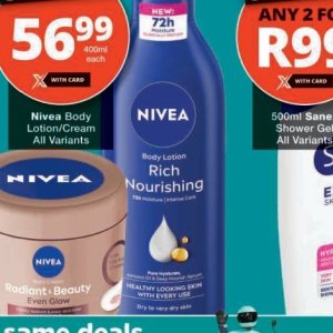 Body lotion nivea  at Checkers