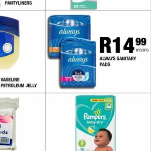 Sanitary pads at Take n Pay