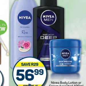 Body lotion nivea  at Pick n Pay Hyper