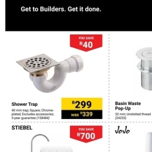 Shower at Builders Warehouse