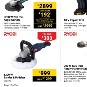 Orbital sander at Builders Warehouse