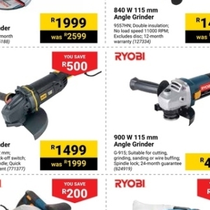 Grinder at Builders Warehouse