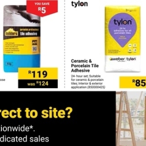 Tile adhesive at Builders Warehouse