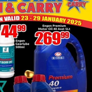 Engine oil at Three Star Cash and Carry