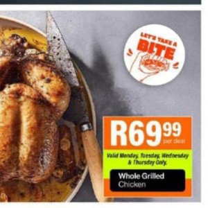 Grilled chicken at Take n Pay