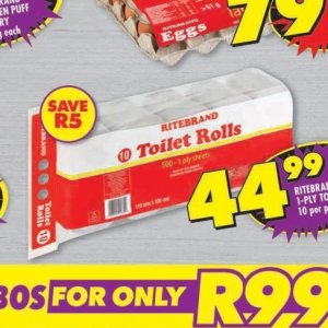 Toilet rolls at Shoprite