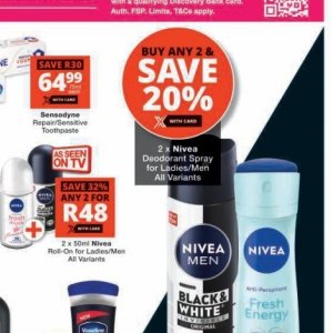 Deodorant nivea  at Checkers