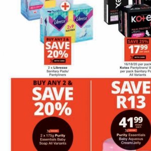 Sanitary pads libresse  at Checkers