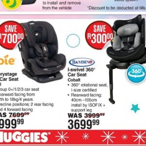 Car seat at Dis-Chem Pharmacies