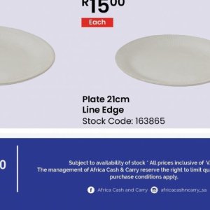 Plate at Africa Cash and Carry