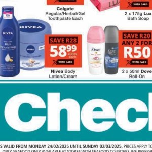 Body lotion nivea  at Checkers