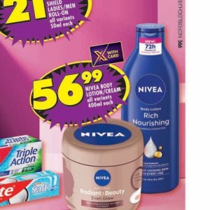 Body lotion nivea  at Shoprite