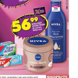 Body lotion nivea  at Shoprite