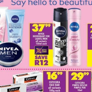 Deodorant nivea  at Shoprite