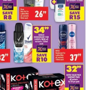 Deodorant nivea  at Shoprite