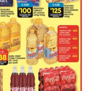 Sunflower oil at Shoprite