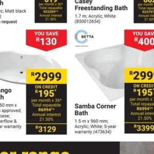 Bathtub at Builders Warehouse