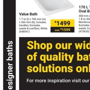 Bathtub at Builders Warehouse