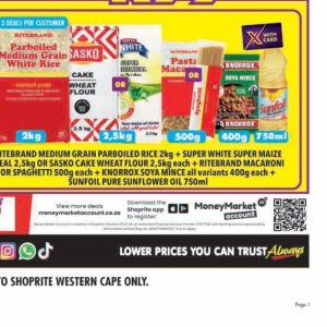 Sunflower oil at Shoprite