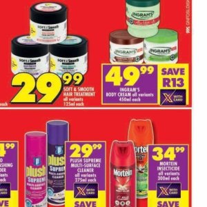 Body cream at Shoprite