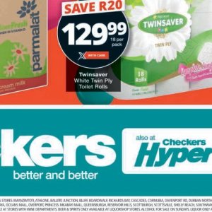 Toilet rolls at Checkers