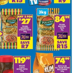 Pasta at Shoprite