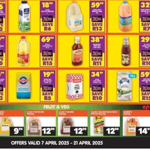 Sunflower oil at Shoprite