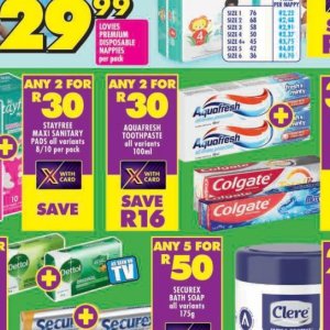 Toothpaste aquafresh  at Shoprite