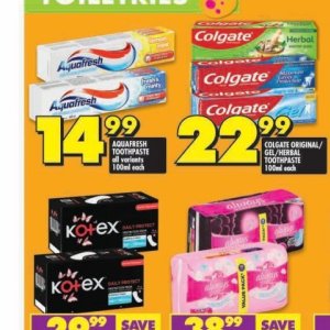 Toothpaste aquafresh  at Shoprite