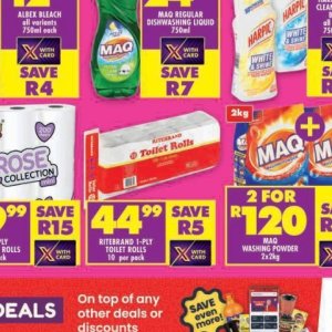 Toilet rolls at Shoprite