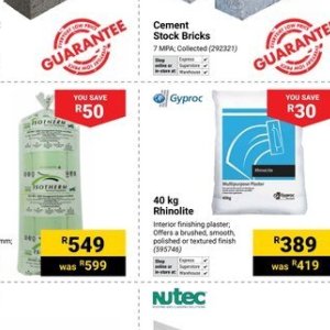 Plaster at Builders Warehouse