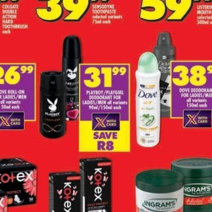 Deodorant dove  at Shoprite